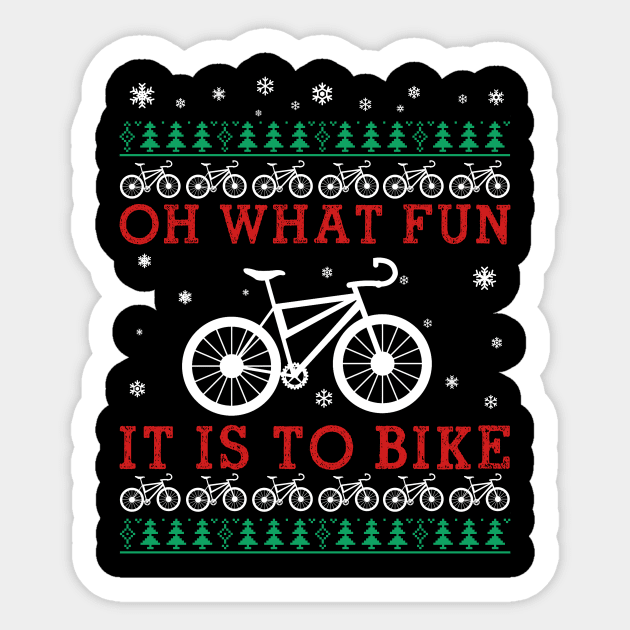 Oh What Fun It Is To Ride Bike Christmas Sticker by TeeSky